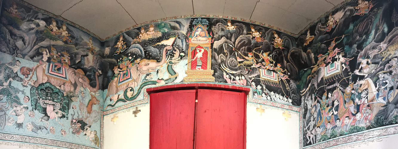Maravijaya Mural at Wat Phrathat Suthon Mongkon Khiri, Phrae, Thailand