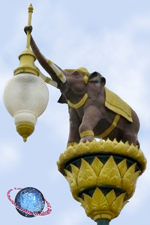 Decorated Elephant Street Lantern, Tambon Nong Khao, Amphur Tha Muang, Kanchanaburi