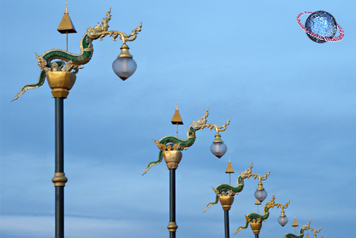 Naga with Stupa Street Lantern, Tambon Nai Meuang, Amphur Meuang, Nong Khai