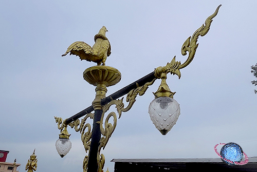 Rooster with Phuang Malai Garland Street Lantern, Tambon Bang Len, Amphur Bang Len, Nakhon Pathom