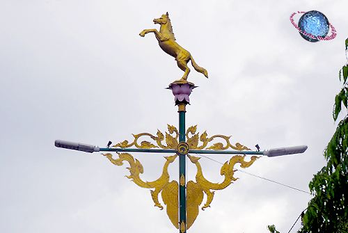 Zodiac Horse with Hong Thong Eves Street Lantern, Tambon Ma Muang Song Ton, Amphur Meuang, Nakhon Sri Thammarat